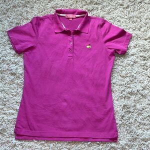 Women’s Magnolia Lane Masters Pink Pima Cotton Blend Short Sleeve Polo Shirt Sma